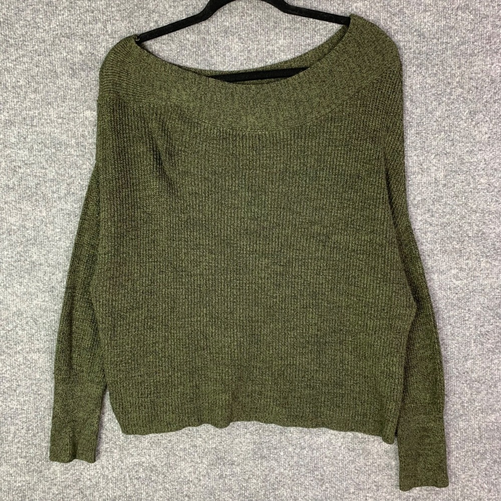 Free People Pullover Cotton Blend Knit Off The‎ Shoulder Sweater Long Sleeves XS